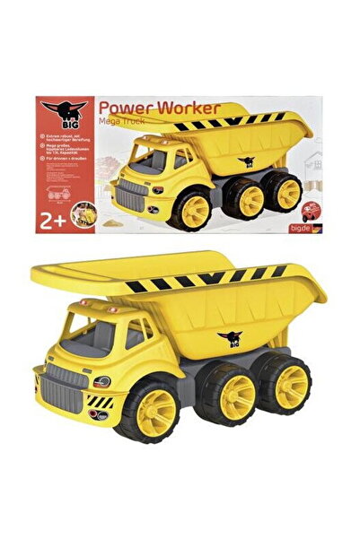 big pazarlama Masina Camion de gunoi BIG Mega Power Worker, 65cm, galben, cap...