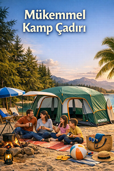 Munico Çift Odalı Kamp Çadırı – Su ve Rüzgar Geçirmez, Aile Kampı İçin Maksim...