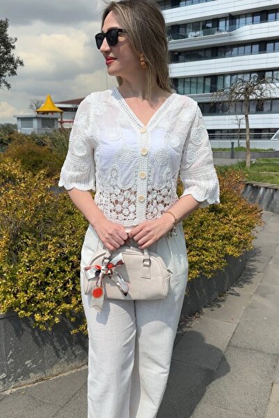 BRGCLOTHING İTHAL İPEK DEYAYLI DANTEL BLUZ