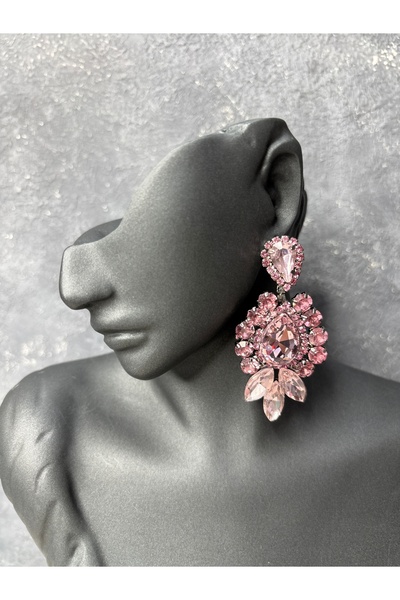Hayalperest boncuk Crystal Stone Elegant Cut Dangle Earrings Bridal Wedding J...