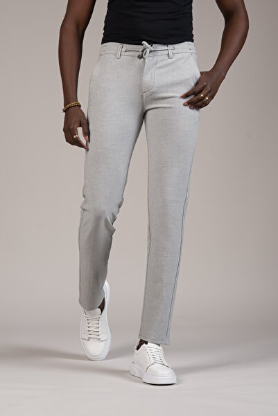 PERPANT Slimfit Armürlü Beli İplikli Ve Lastikli Likralı Yazlık Jogger Pantolon