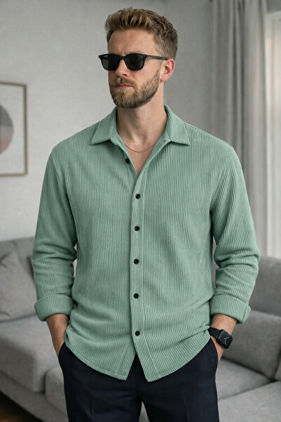 legends butik Erkek Fitilli Gömlek – Regular Fit Rahat Kesim, Modern ve Şık T...