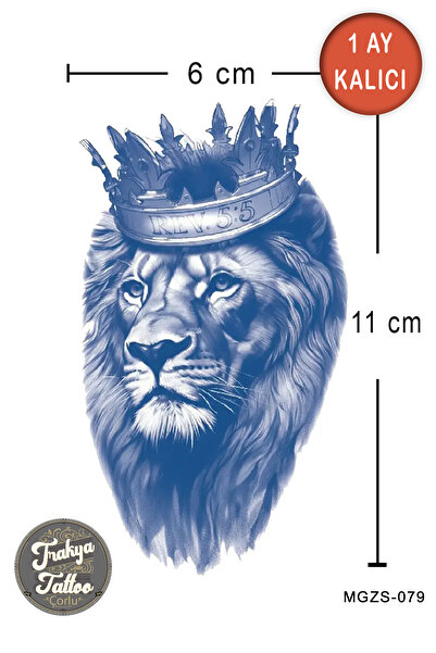 Trakya Tattoo 1 Ay Kalıcı Dövme Orta Boy Aslan Geçici Dövme