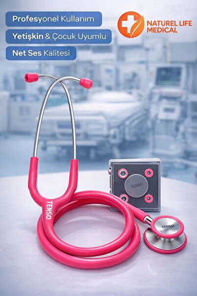 NATUREL LİFE MEDİCAL Pembe Stetoskop I Profesyonel Stetoskop Çift Taraflı Ped...