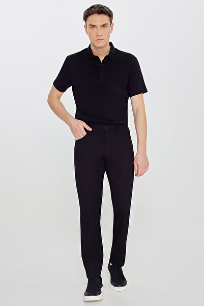 ALTINYILDIZ CLASSICS بنطلون رجالي من القطن الأسود بقصة ضيقة و5 جيوب من قماش ا...
