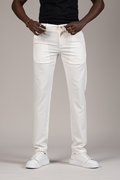 PERPANT Παντελόνι Jogger Slimfit Dobby με κορδόνι στη μέση και ελαστική λύκρα...