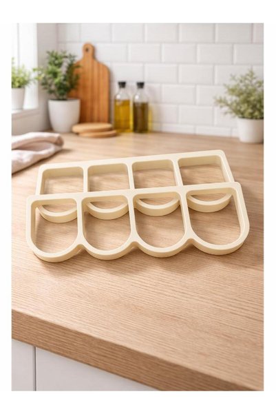 MisterionStudio Cream Kitchen Roll Holder 4-Compartment Baking Paper - Aluminum Foil Organizer Organizer
