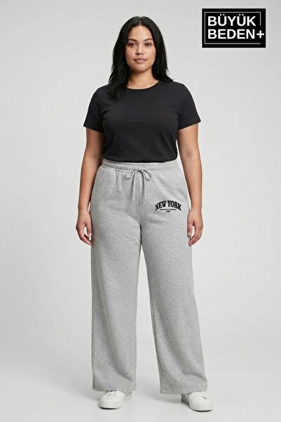 Superlife Γυναικείο παντελόνι φόρμας μεγάλου μεγέθους με φαρδιά μπατζάκια και...