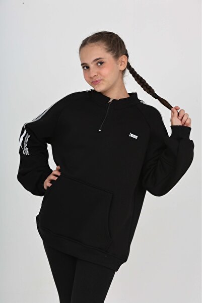 Toontoy Κοριτσίστικο φούτερ Relax Fit με μισό ζιβάγκο και μανίκια ρεγκλάν