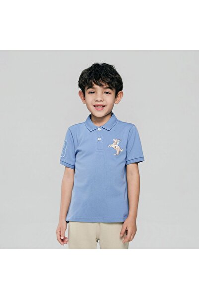 Giordano Kid's Cotton Polo with Napoleon Embroidery