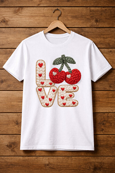 AZIZI TEKSTIL Χαριτωμένο μπλουζάκι unisex με σχέδιο κεράσια – Καλοκαιρινό μον...