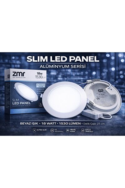 LUMIXA ENERJİ 18W SLİM PANEL LED SPOT BEYAZ IŞIK İÇ ÇAP 17,5 CM DIŞ ÇAP 22 CM...