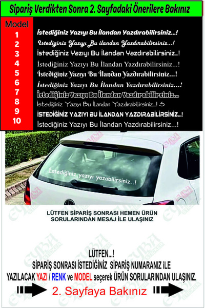 EYBA STİCKER İstediğiniz Yazıyı Bu İlandan Yazdırabilirsiniz...! kişiye özel ...