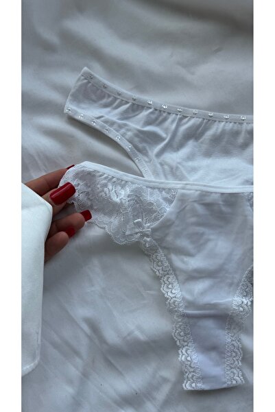 YOYYO Σετ 2 βραζιλιάνικων εσώρουχων με δαντέλα - Κομψό πακέτο εσωρούχων