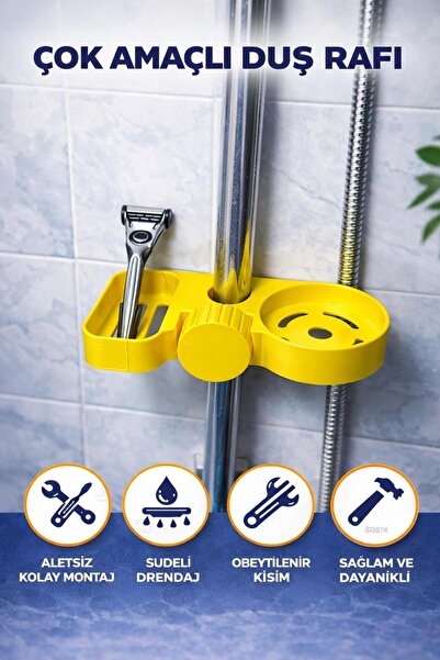 ALFA3DBASKI Duş Başlığına Takılan Şampuanlık & Sabunluk / Banyo Organizeri Ap...