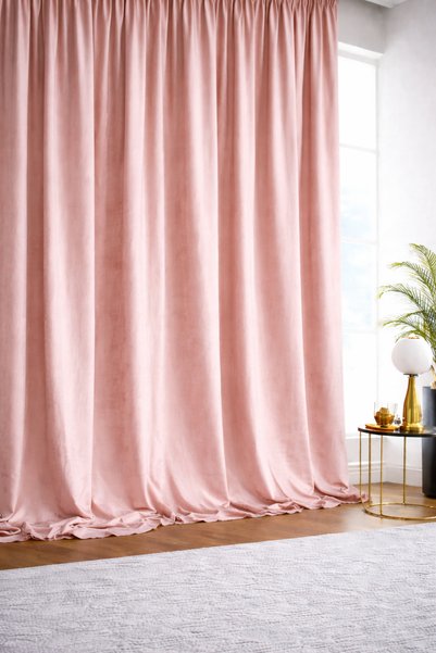 GOCCIA HOME Velvet Chenille Extra Foam Single Wing Living Room Living Room Background Curtain Powder Pink
