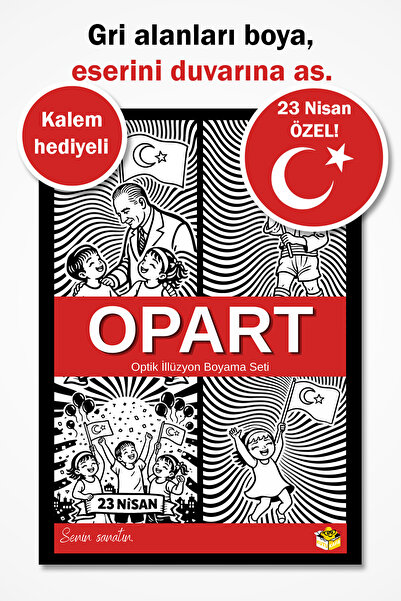 23 Nisan özel optik illüzyon boyama seti