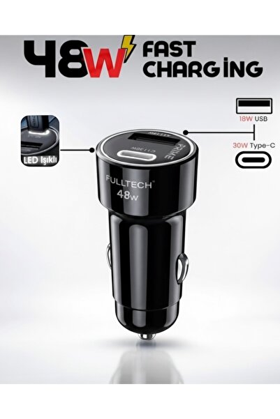 KILIF HOUSE 48W 3A Çift Çıkışlı (Type-C ve Usb) Süper Hızlı Araç Şarj Aleti +...