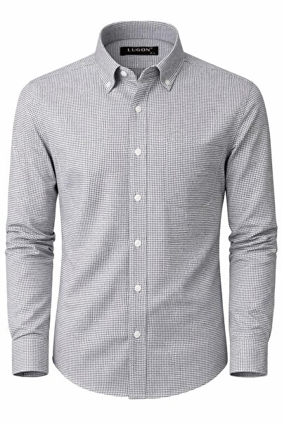 CLASSİCS MEN Ανδρικό πουκάμισο Lugon Classic με κανονική εφαρμογή και μακριά ...