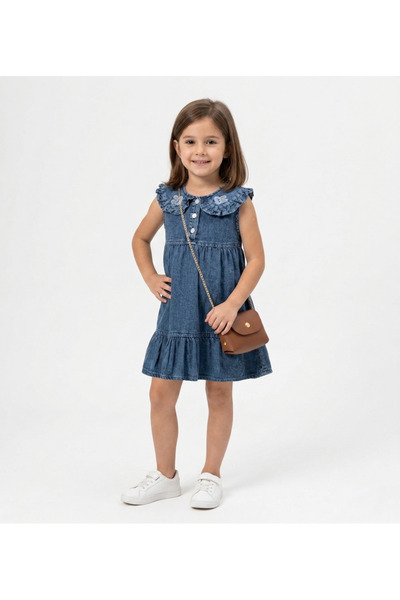 Aymini kids ΚΟΡΙΤΣΙΣΤΙΚΟ ΦΟΡΕΜΑ ΤΖΙΝ ΜΕ ΚΕΝΤΗΜΑ ΚΟΥΝΕΛΙ ΚΑΙ ΤΣΑΝΤΑ, ΜΕ ΜΙΣΑ Κ...