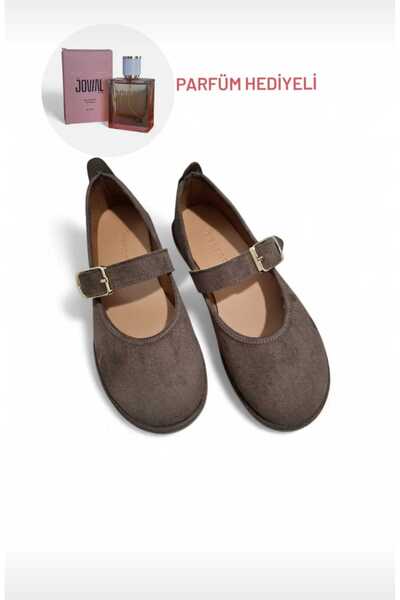 VESEO Gemma Adjustable Buckle Detailed Women's Suede Ballerinas