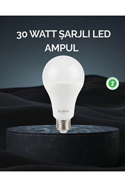 Epilons Şarjlı Led Ampul 30 Watt Soğuk Beyaz