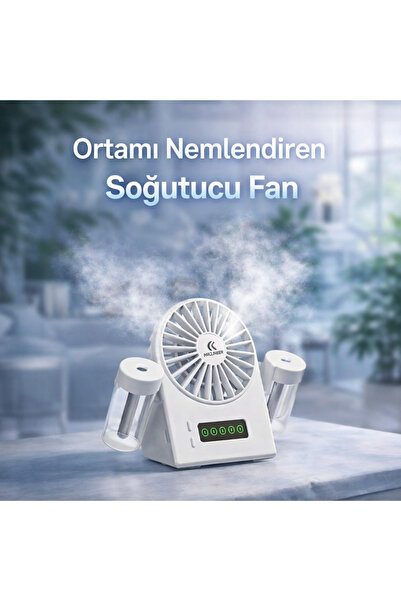AZEQ Su Püskürtmeli Fan Ve Hava Nemlendirici Mini Klima Taşınabilir Şarjlı Ma...
