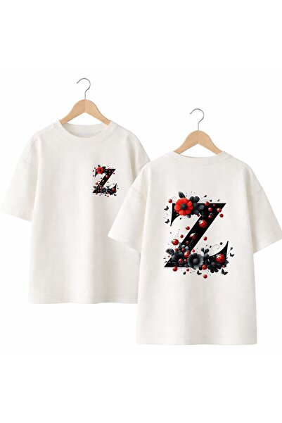 playwear Тениска с щампа на калинка и буква Z на гърба и гърдите, 100% памук,...