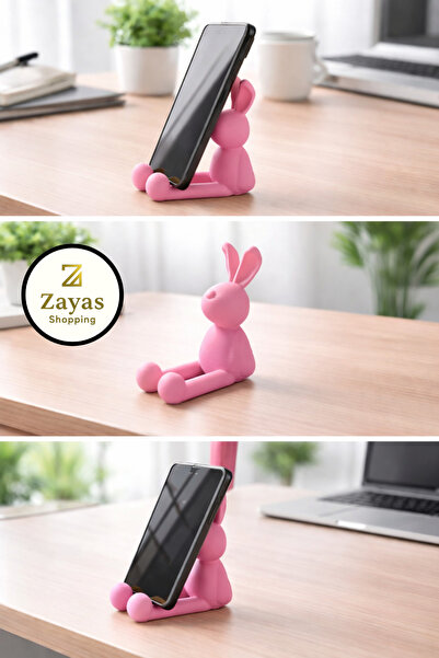 Zayas Shopping Sevimli Tavşan Telefon Standı – Ofis & Ev İçin Telefon Tutucu
