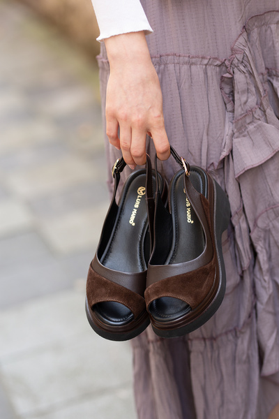 EREN SHOES BAG L-M 64024 Sandale din piele naturală cu talpă groasă