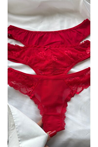 YOYYO Σετ 3 τεμαχίων βραζιλιάνικων εσωρούχων με δαντέλα - Κομψό πακέτο εσωρούχων