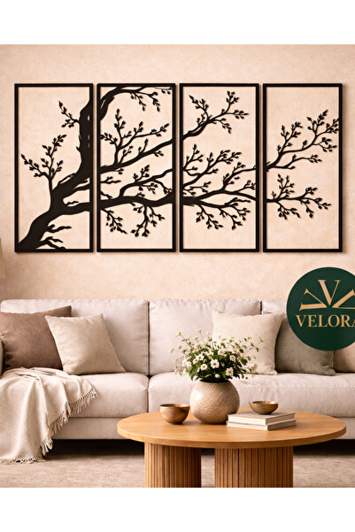 Velora dekor Hg işbirliği DÖRTLÜ AĞAÇ SİLÜET METAL TABLO