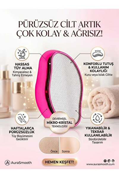 LOVYCO Kristal Epilatör - Nano Cam Tüy Alma Taşı - Batık Önleyici Peeling Etk...