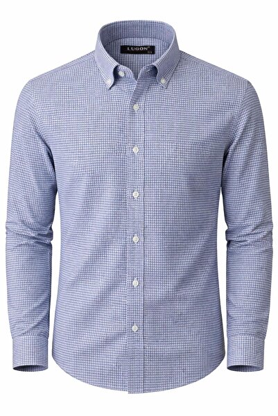 CLASSİCS MEN Ανδρικό πουκάμισο Lugon Classic με κανονική εφαρμογή και μακριά ...
