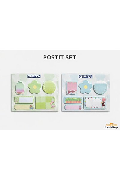 Gıpta Yapışkanlı Not Kağıdı Postit 2 Adet Model 1 Bez Çanta Hediyeli