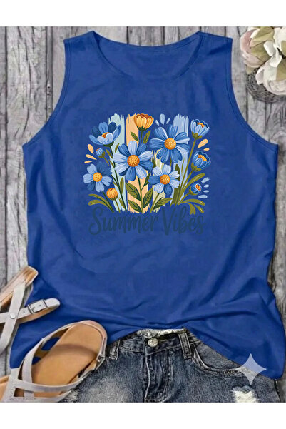 SUNFREE Flowers Printed Patterned Women's Cotton Off-The-Shoulder (Sleeveless...