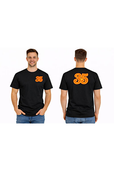 VODEXA Tricou oversize unisex 35 İZMİR cu imprimeu, 100% bumbac, croială conf...