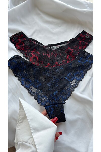 YOYYO Σετ 2 βραζιλιάνικων εσώρουχων με δαντέλα - Κομψό πακέτο εσωρούχων