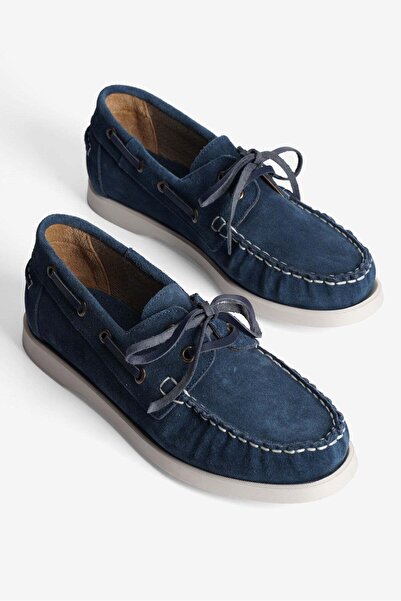 Mubiano Γυναικεία γνήσια σουέτ παπούτσια με κορδόνια, casual, Torin Navy Blue