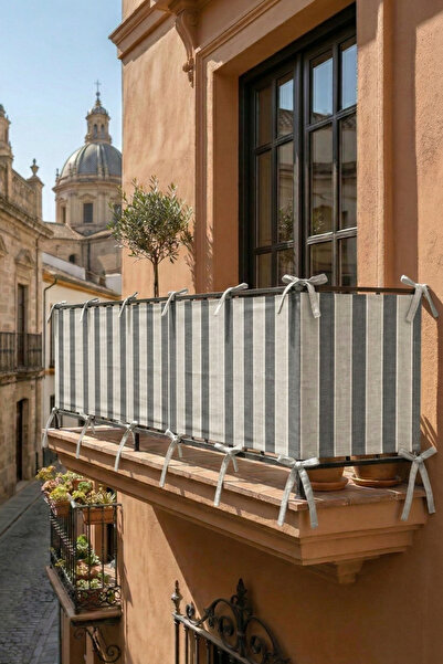 Monami Ανθρακί-γκρι διακοσμητικός μεμβράνης σιδερένιας κάλυψης μπαλκονιού με ...