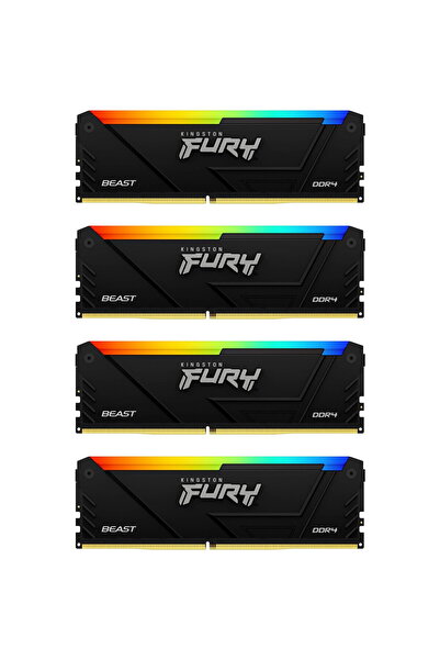 Kingston Memorie RAM FURY Beast RGB 128GB DDR4 3600Mhz CL18 Kit Quad Channel