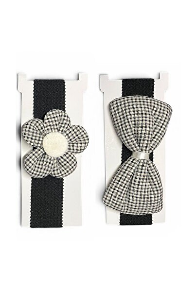 SETBEAUTY Black Floral Ribbon Children's Bandana