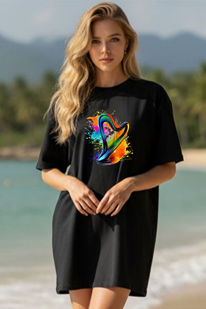 EFFRENATU Elbisee Γυναικείο Φόρεμα Άνετης Γραμμής – Μουσικό Τύπωμα