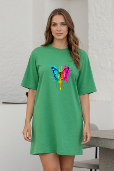 HOFFNUNG Γυναικείο νυχτικό με κοντό μανίκι και λαιμόκοψη ποδηλάτου