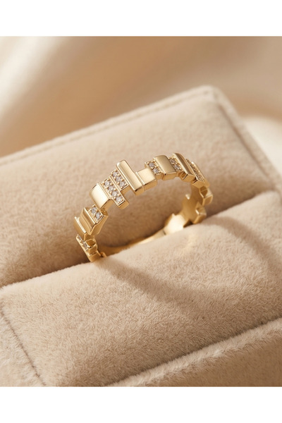 XUPİNGS JEWELRY ZİRKON taş modelli gold yüzük