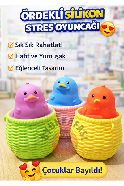 OYUNKAFASI Ördekli Silikon Stres Oyuncağı 1 Adet|Sıkınca Çıkan Popit Oyuncak ...