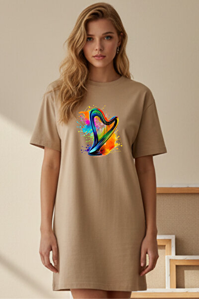 valeriae Elbisee Women's Relaxed Fit Dress – Music Print