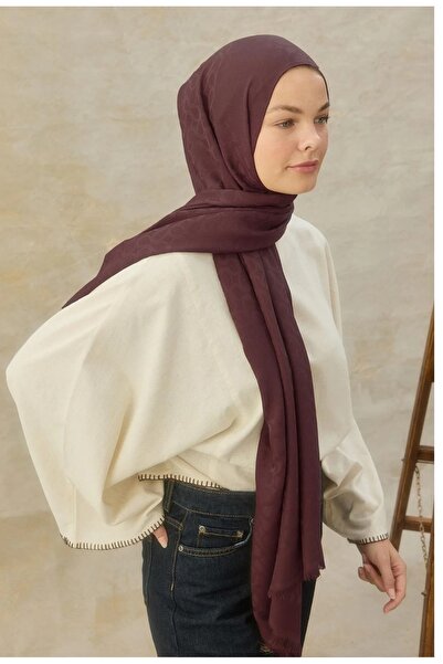 VALORSCARF Valor bloom desen ipek jakar şal Dark Cheri