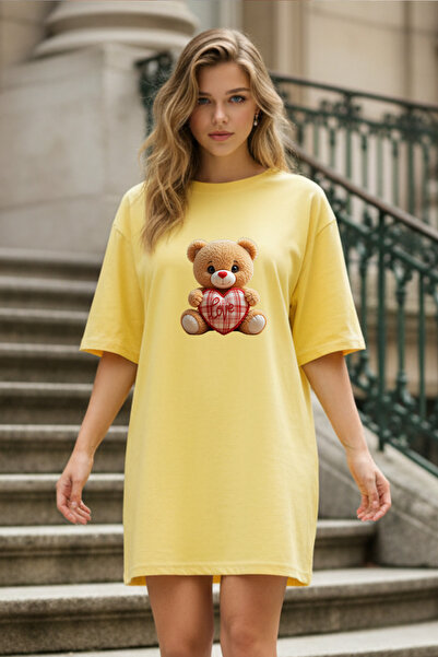 HOFFNUNG Γυναικείο νυχτικό με κοντό μανίκι και λαιμόκοψη ποδηλάτου