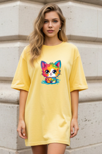 HOFFNUNG Γυναικείο νυχτικό με κοντό μανίκι και λαιμόκοψη ποδηλάτου